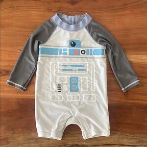 Baby Gap x Star Wars R2-D2 infant swimsuit rash guard one piece swimwear 6-12 mo